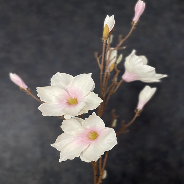 0462 گل مصنوعی مگنولیا پارچهای سفید - تصویر 1
